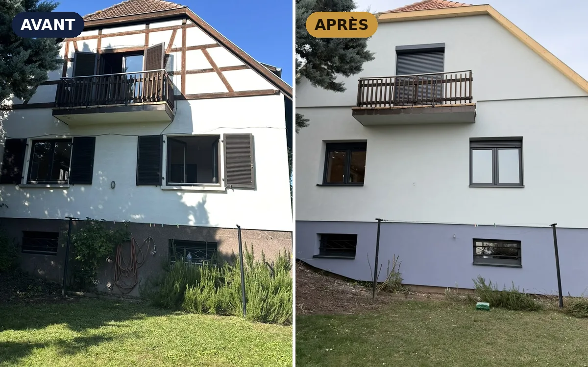 La maison de Samir avant et après isolation thermique par l'extérieur